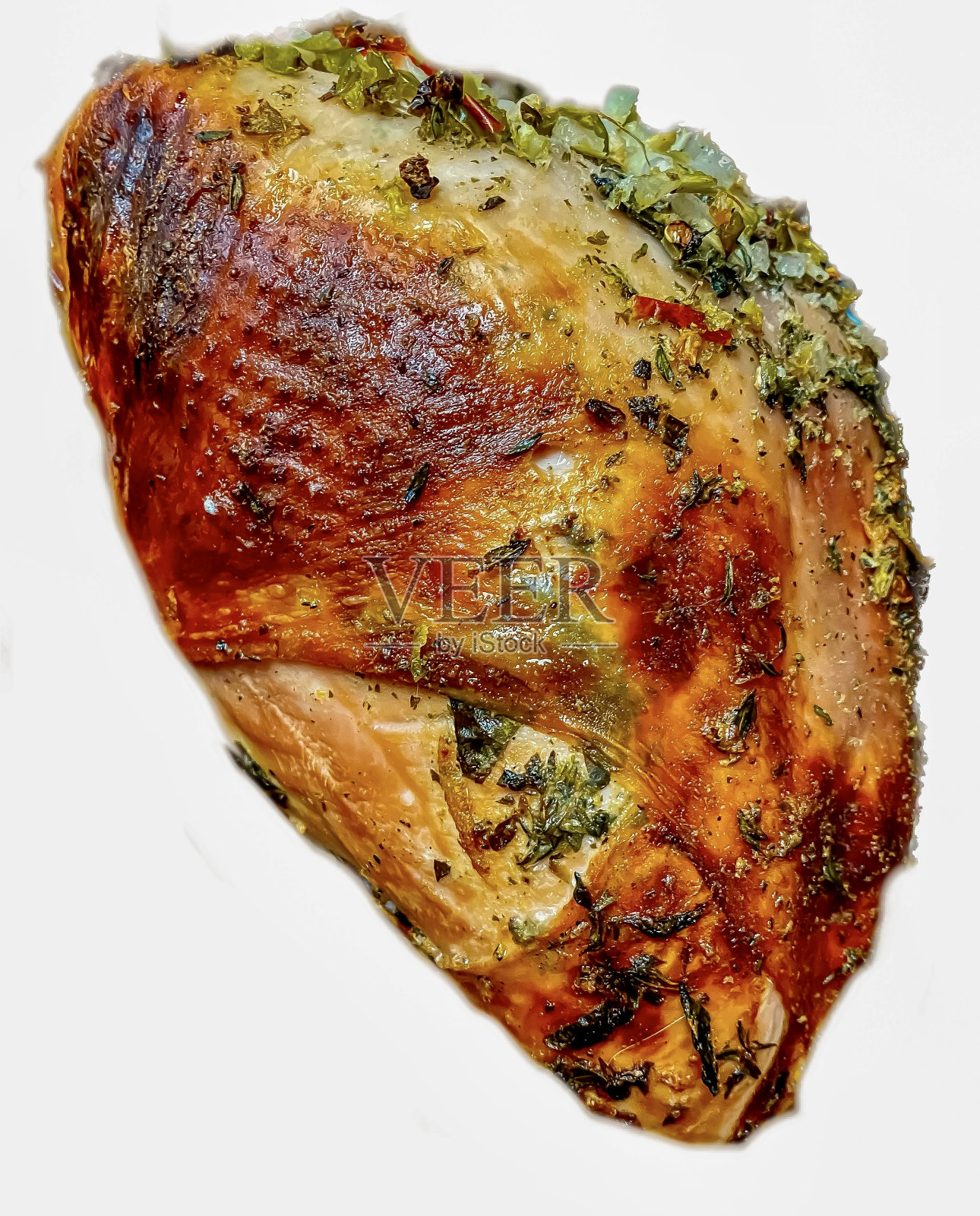 香草烤火鸡胸照片摄影图片