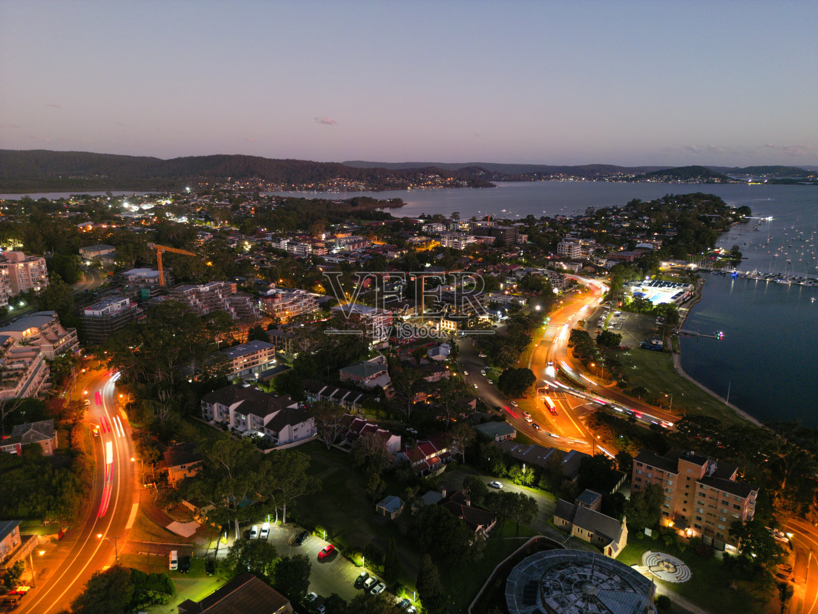 日落之后的高斯福德半岛照片摄影图片