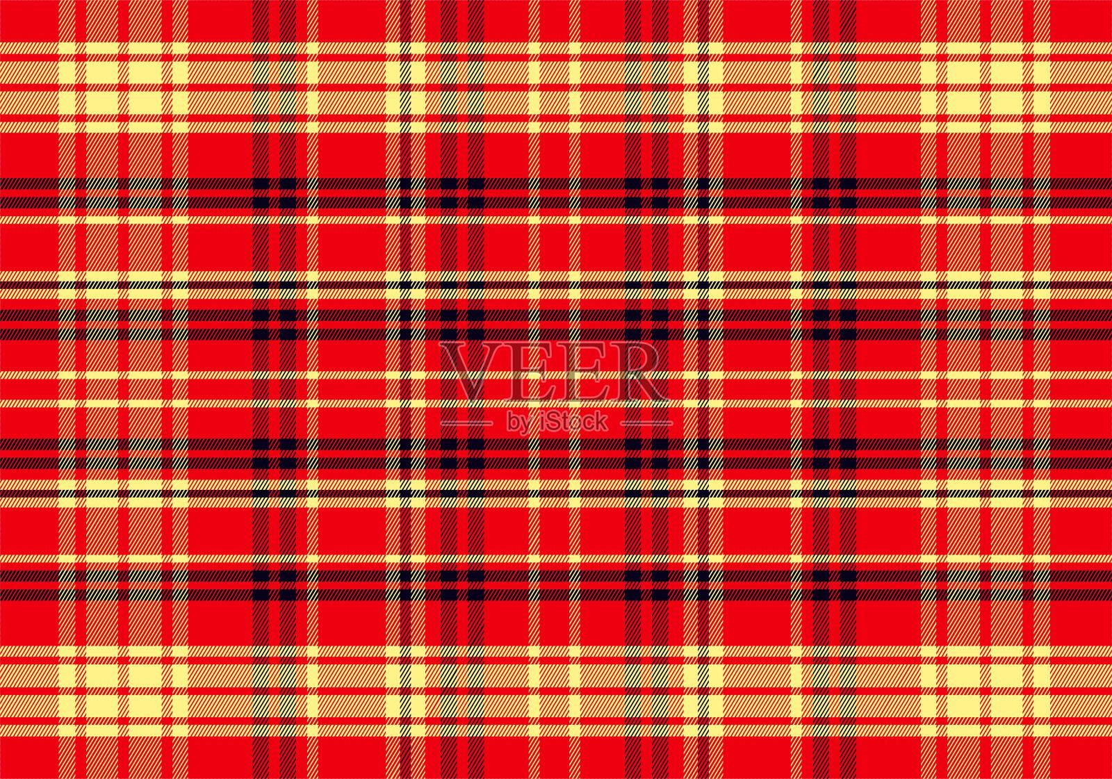 格纹几何无缝设计。织物纺织格子布斯图尔特苏格兰花呢花呢羽绒被瓦。背景苏格兰方格呢羊毛围巾条纹和复古的斯图尔特纺织品风格。 texturecloth。插画图片素材