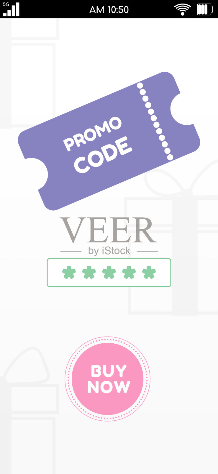 在线购物应用程序与激活促销码在智能手机屏幕上插画图片素材