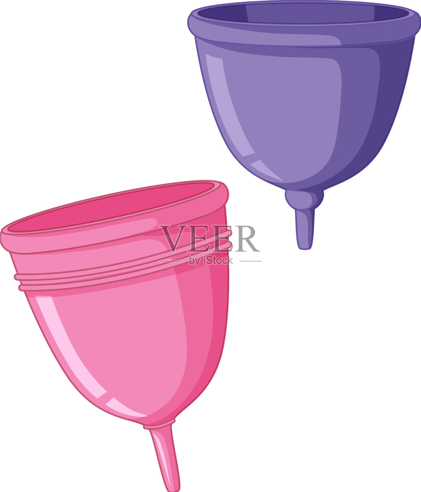 月经杯孤立在白色背景上设计元素图片
