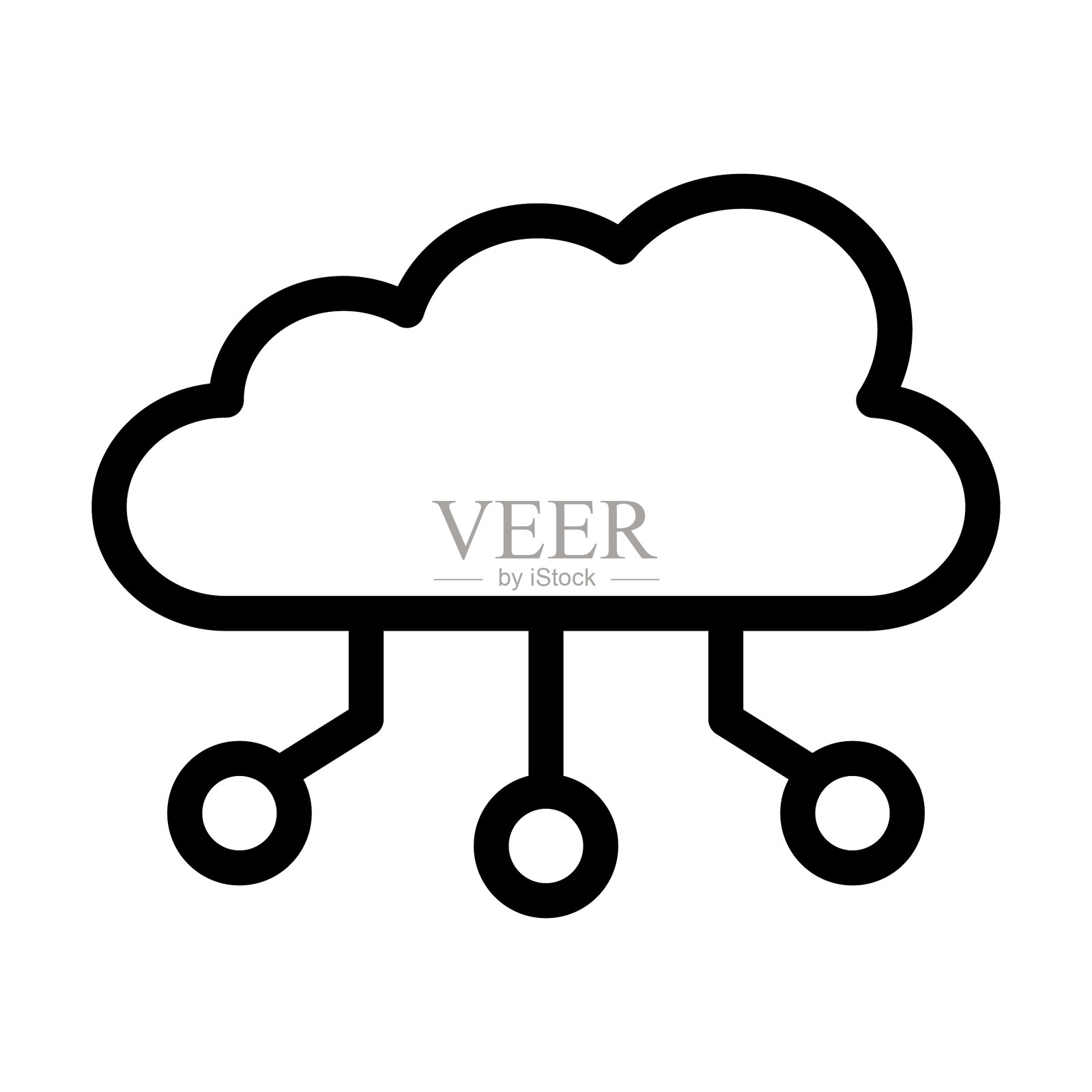 云数据粗线图标为个人和图标素材