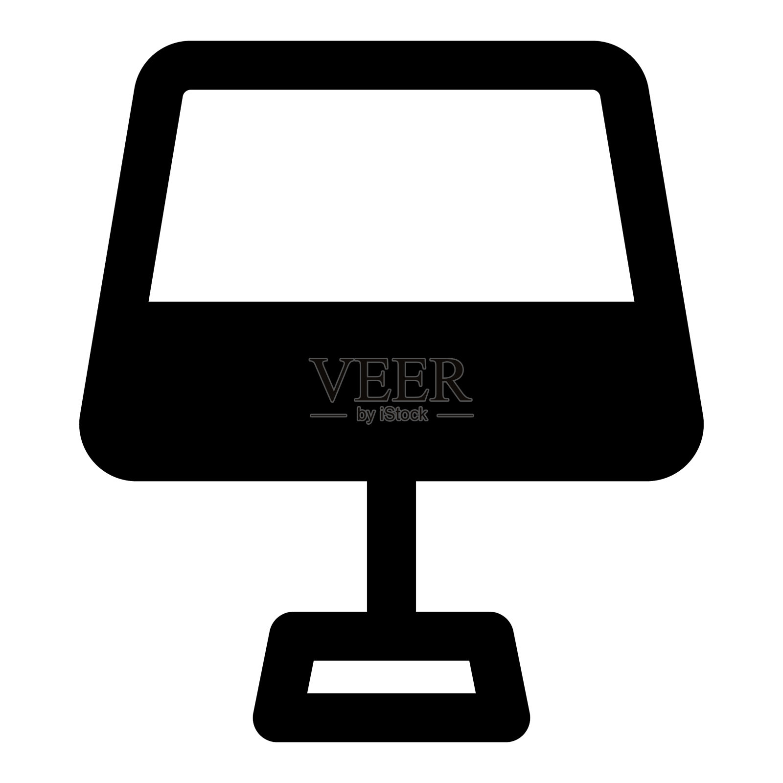 时尚的边台灯用于房间装饰图标素材