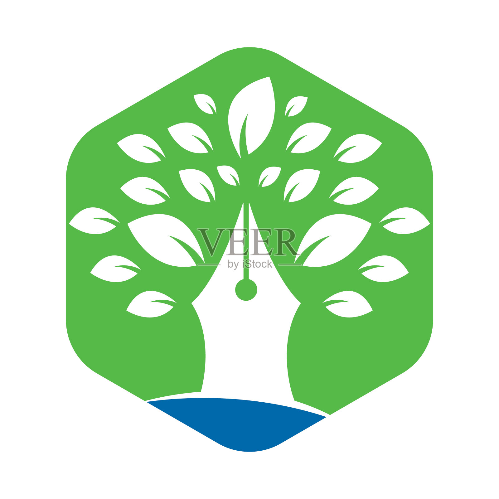 笔树标志设计模板。插画图片素材