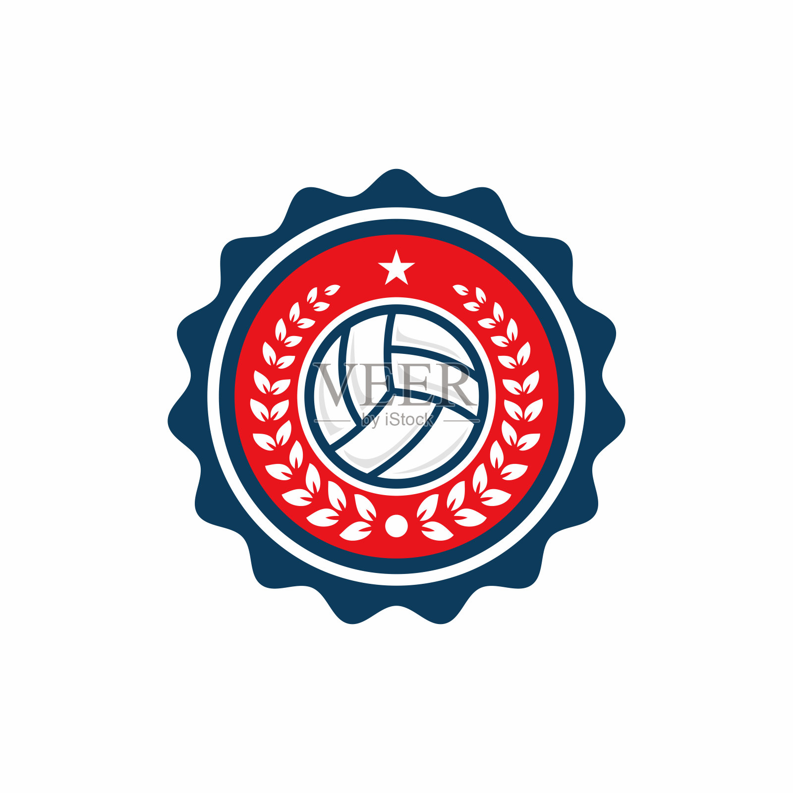 排球标志设计矢量插图插画图片素材