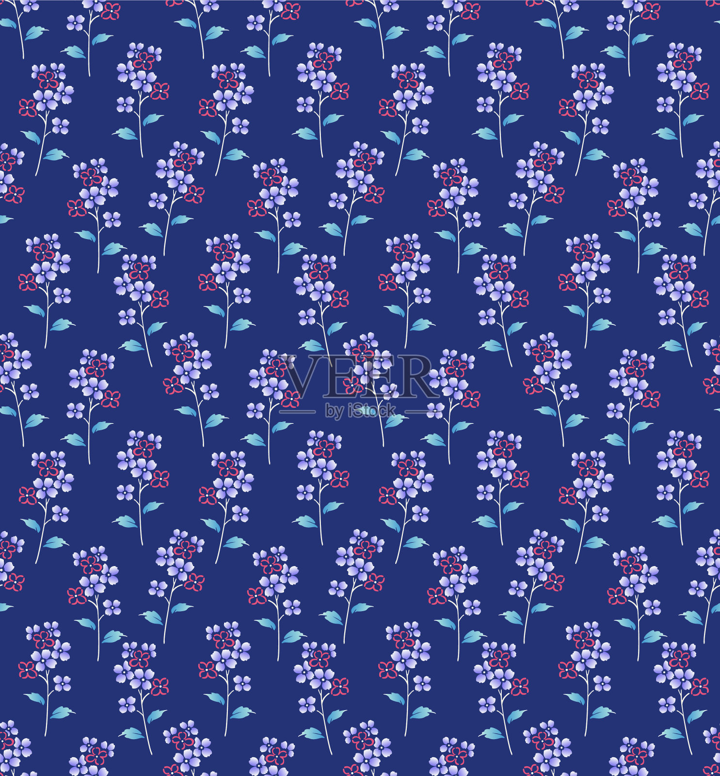 日本漂亮的花束矢量无缝图案插画图片素材