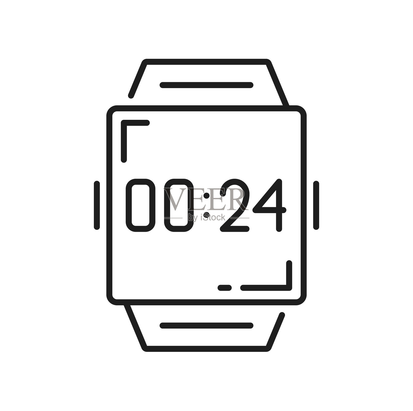 手动手表隔离智能手表与硅胶带设计元素图片