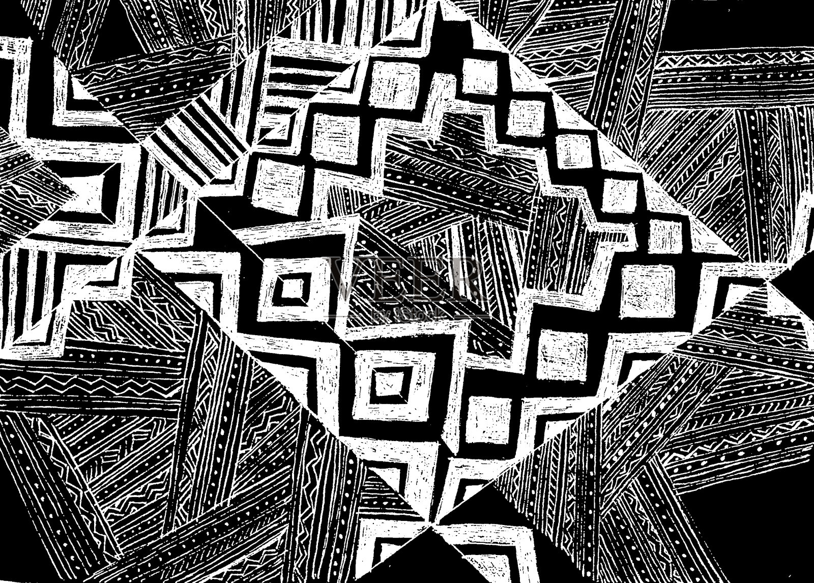 黑白背景的点缀。插画图片素材