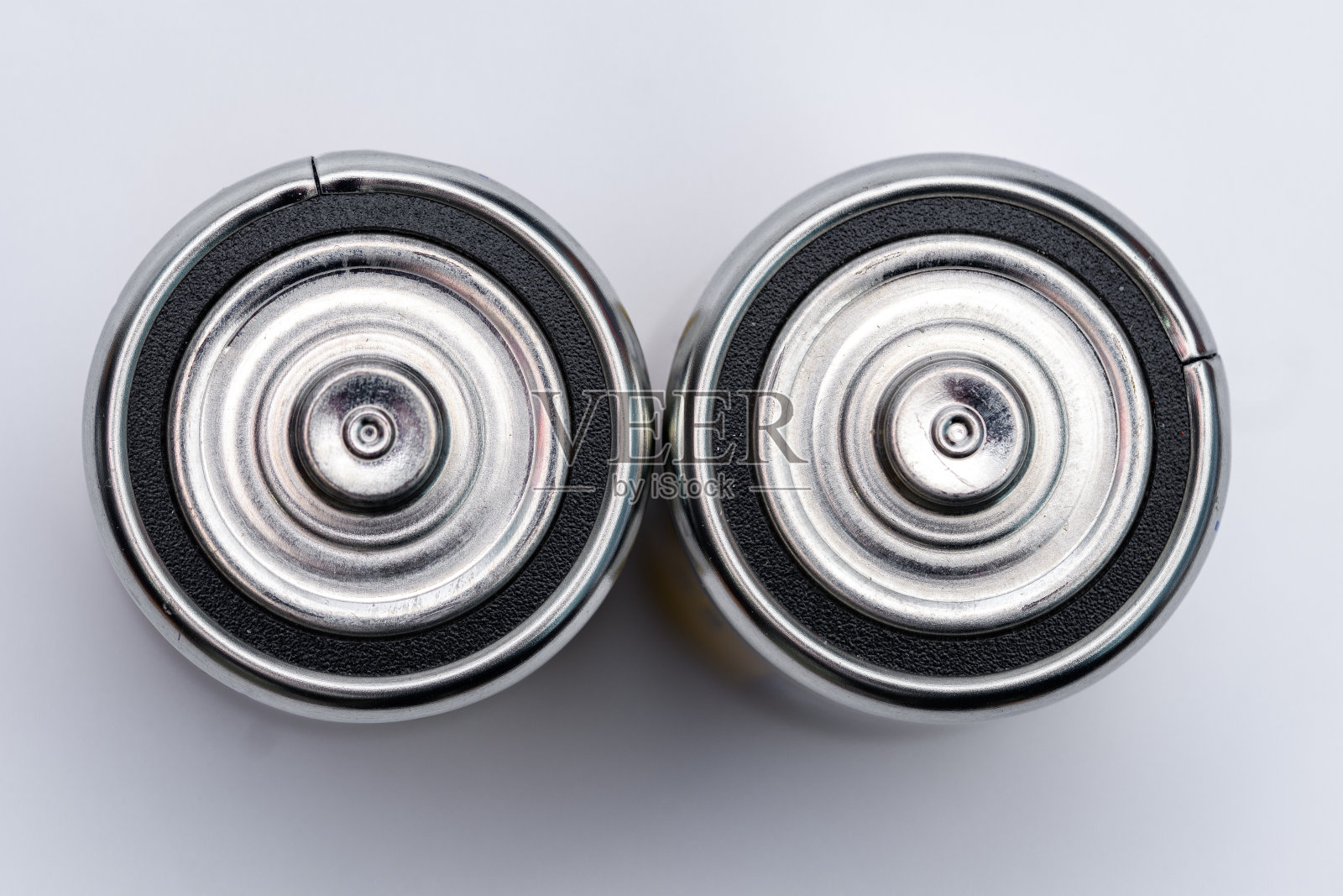 两个大的R6碱性电池俯视图照片摄影图片