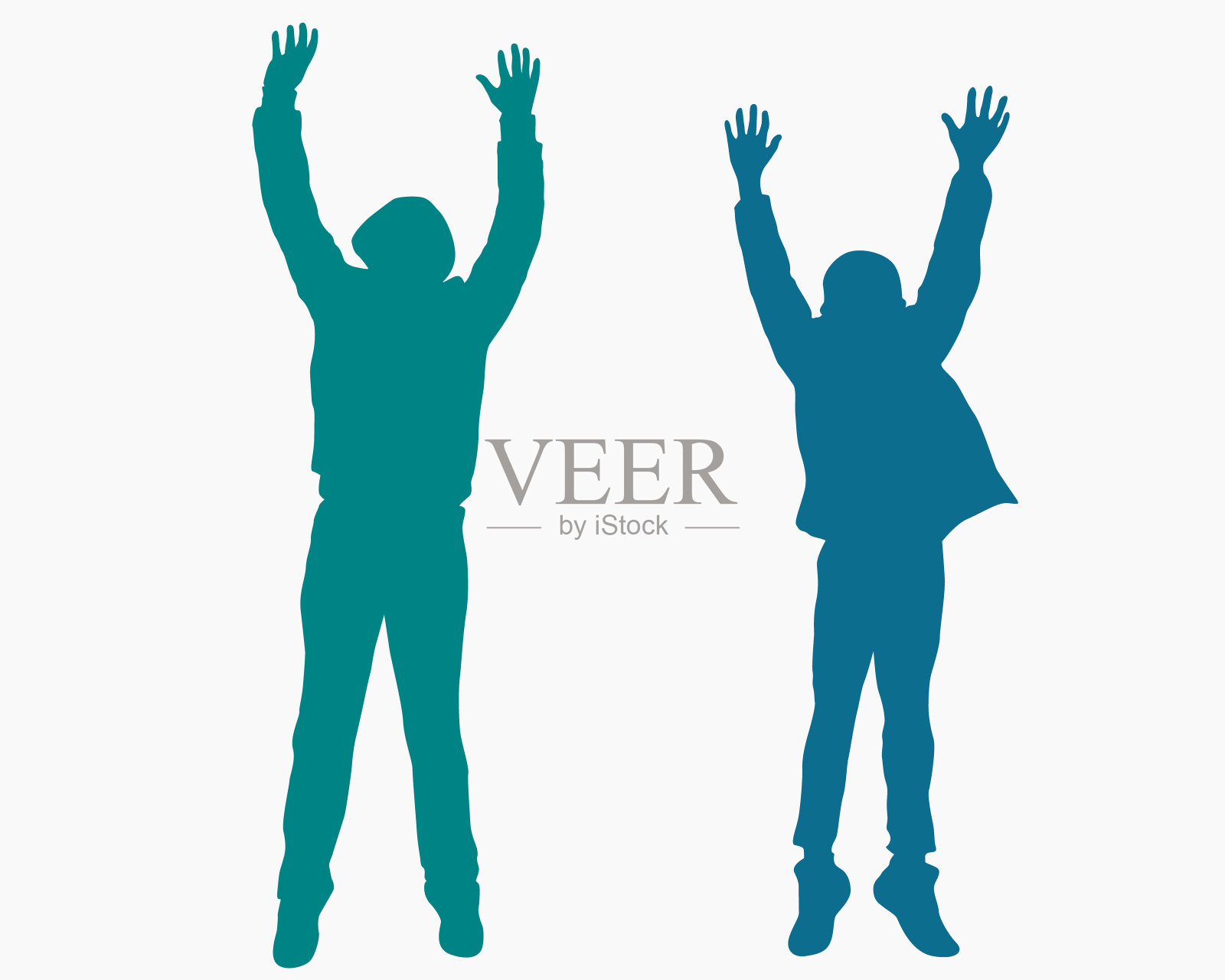 幸福的父子剪影插画图片素材