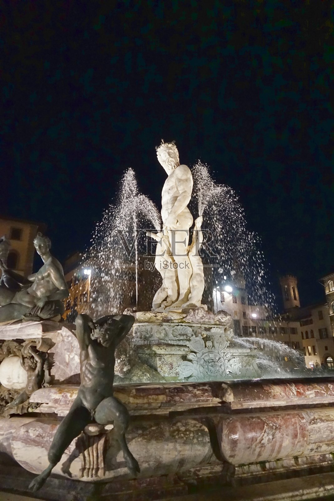 佛罗伦萨西格里亚广场的海神喷泉照片摄影图片