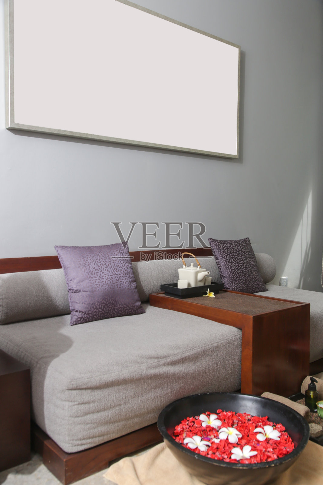 水疗沙龙按摩室内部照片摄影图片