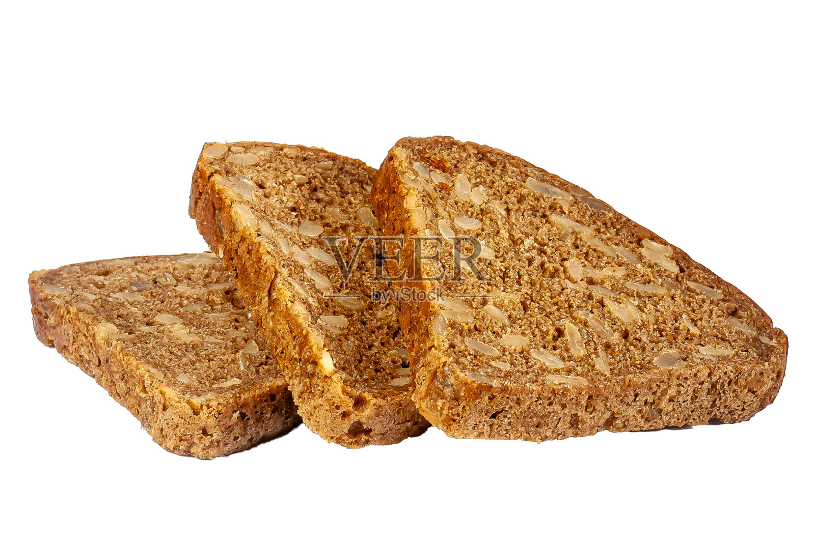 全谷物面包，孤立在白色背景上照片摄影图片