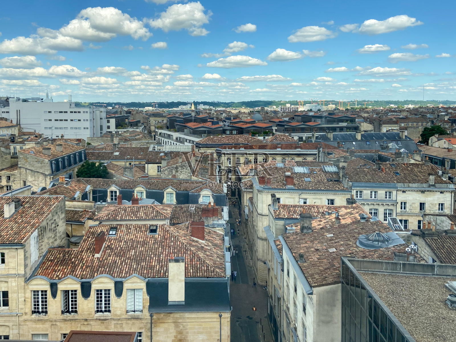 波尔多的市景鸟瞰图照片摄影图片