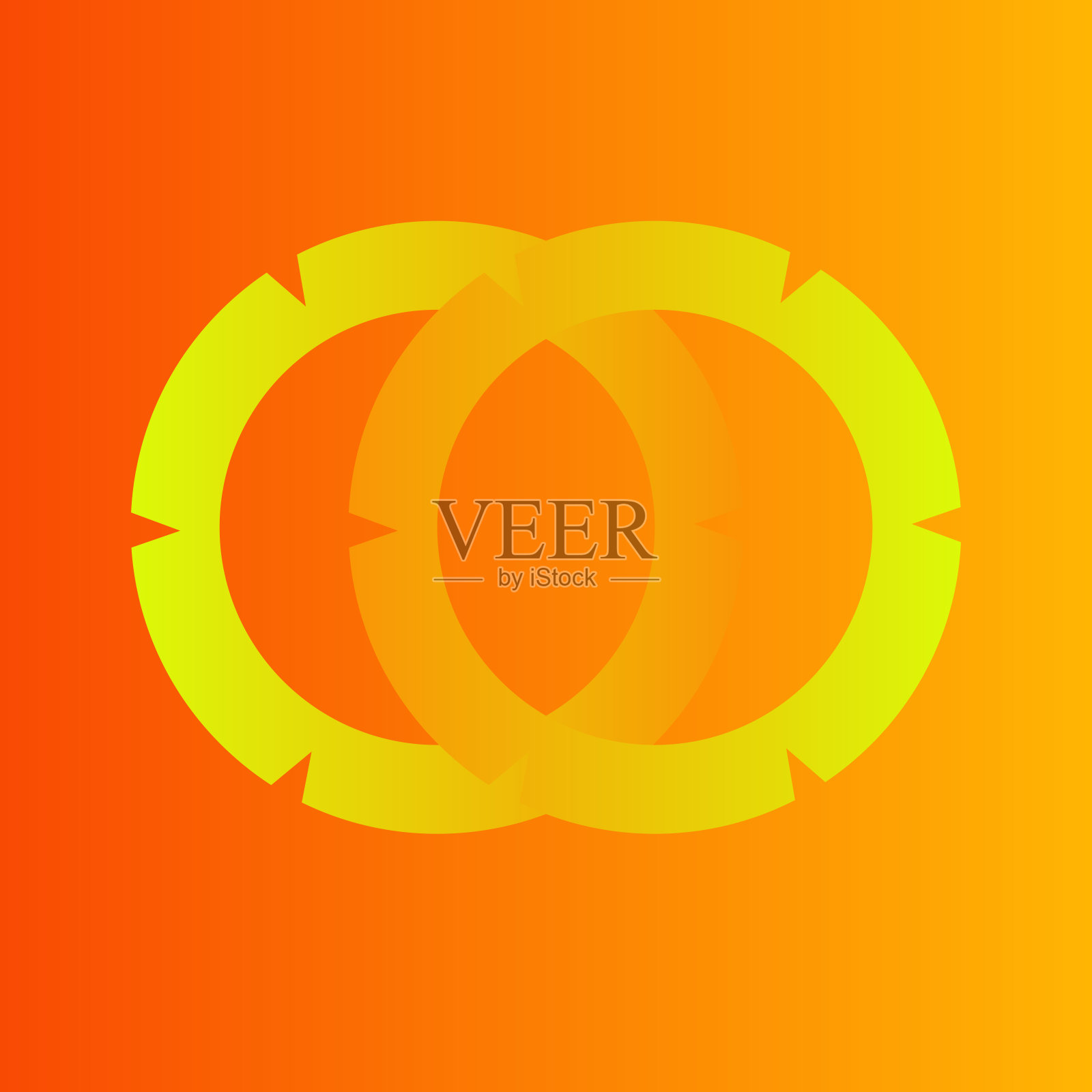 抽象的橙色背景与黄色圆圈符号设计照片摄影图片