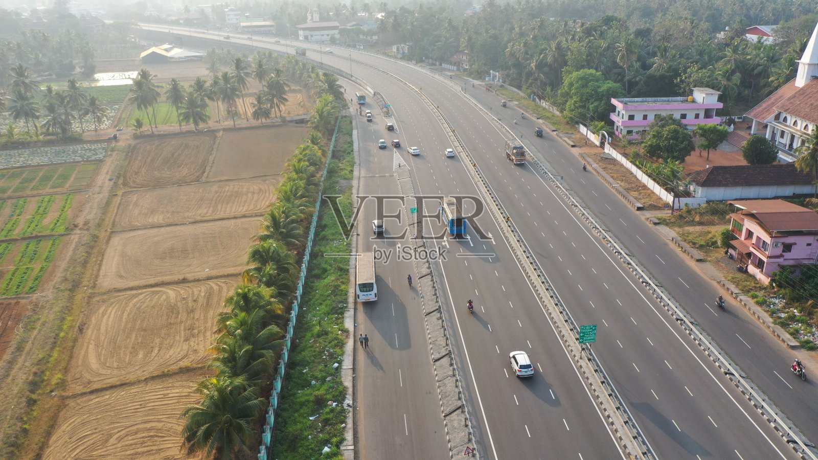 印度喀拉拉邦国道鸟瞰图照片摄影图片