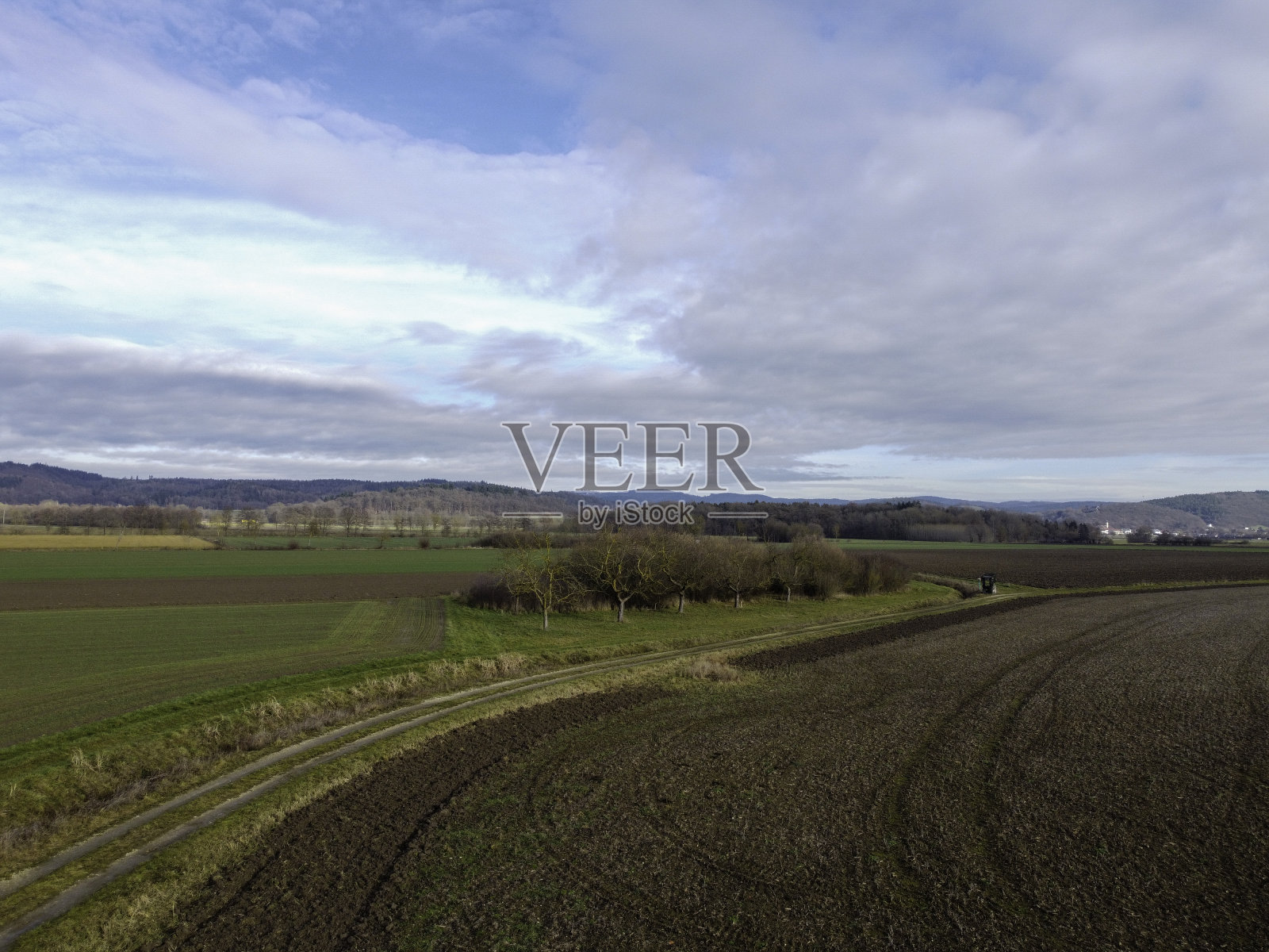 巴伐利亚州农田鸟瞰图照片摄影图片