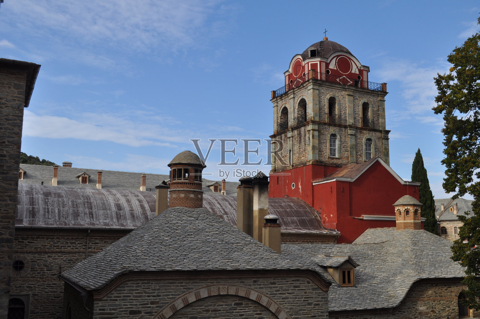 阿陀斯山的伊维龙修道院照片摄影图片