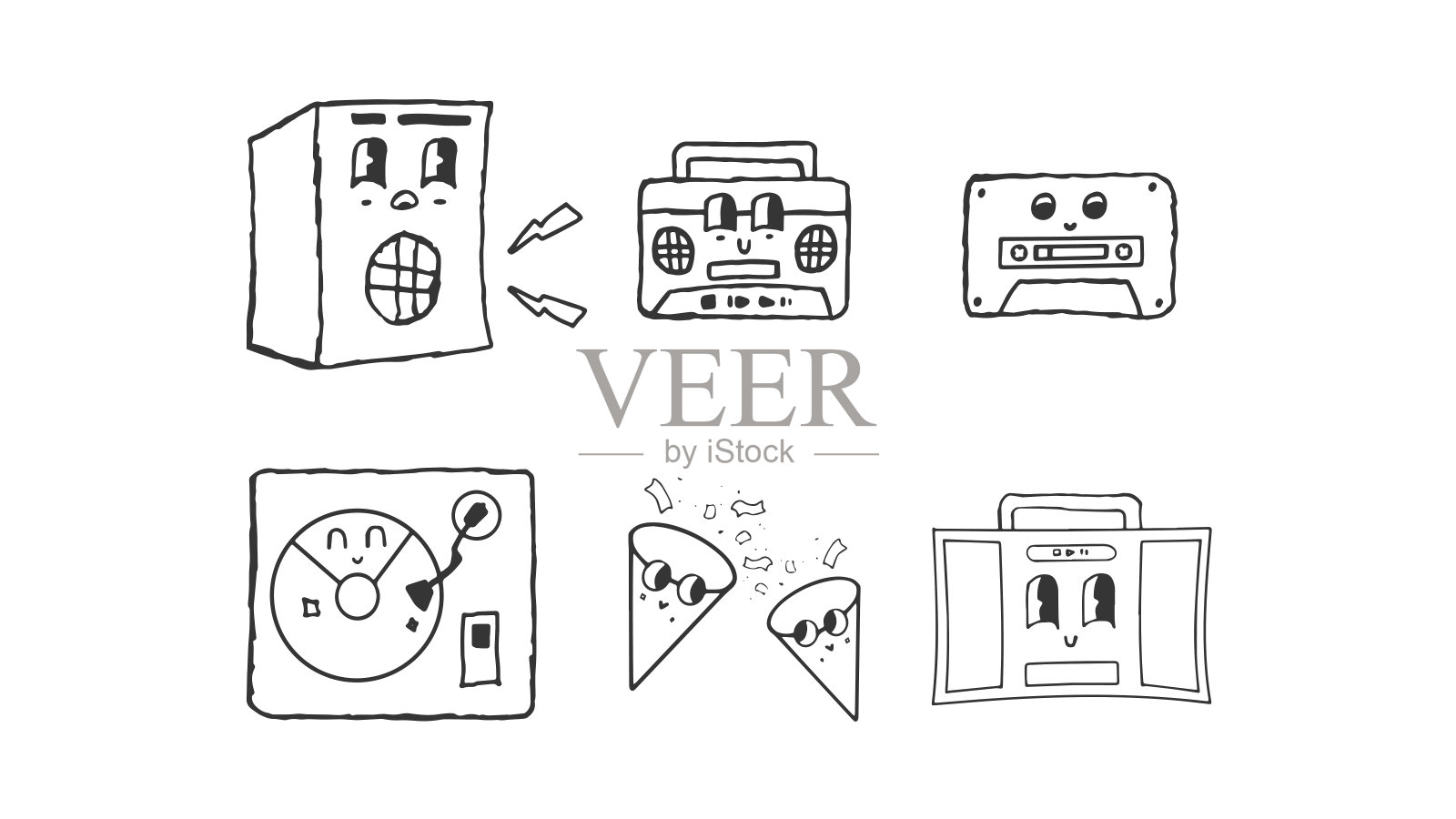 复古派对设计矢量元素海报插画图片素材
