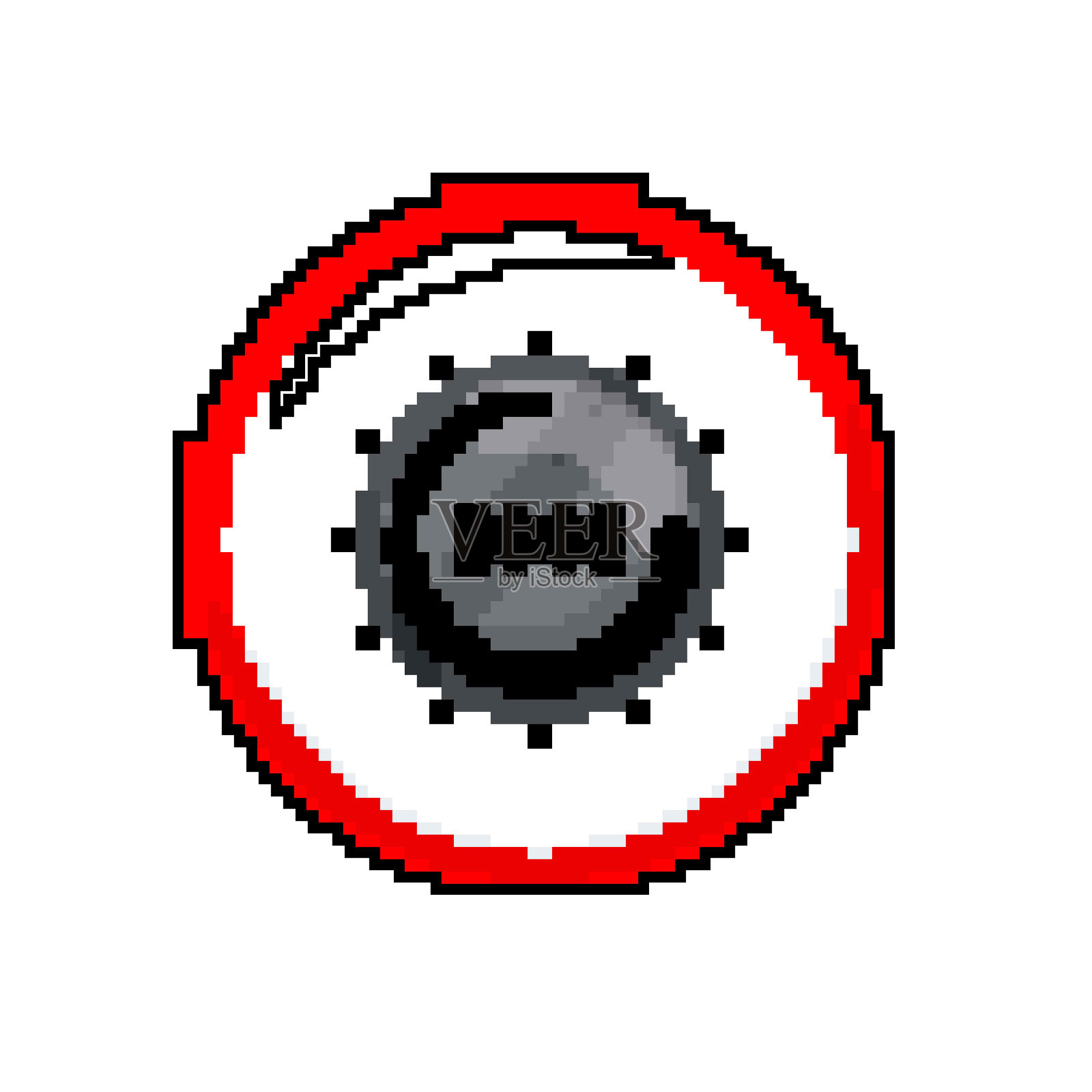 时间厨房定时器时钟游戏像素艺术矢量插图插画图片素材