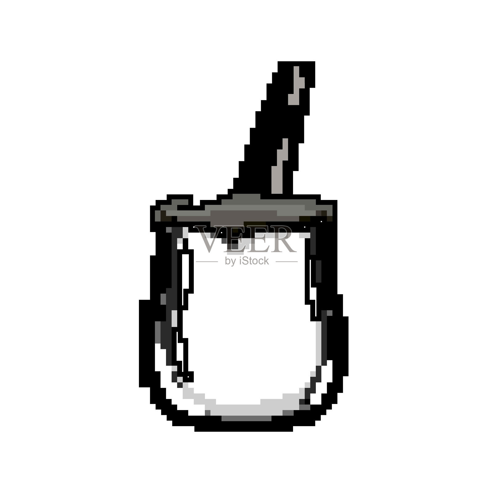 金属cezve咖啡游戏像素艺术矢量插图插画图片素材