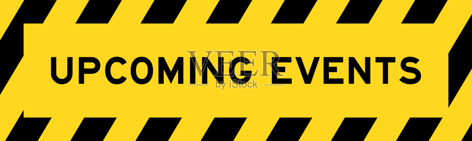 黄色和黑色的颜色与线条条纹标签横幅与文字即将到来的事件插画图片素材