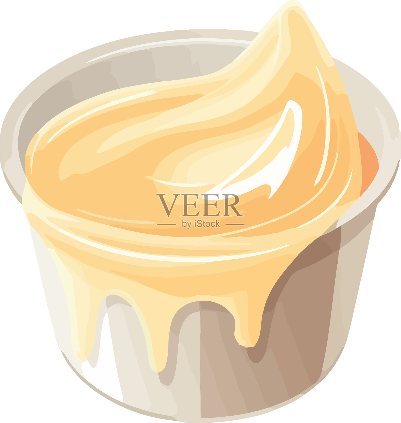 碗里的美味酸奶油插画图片素材