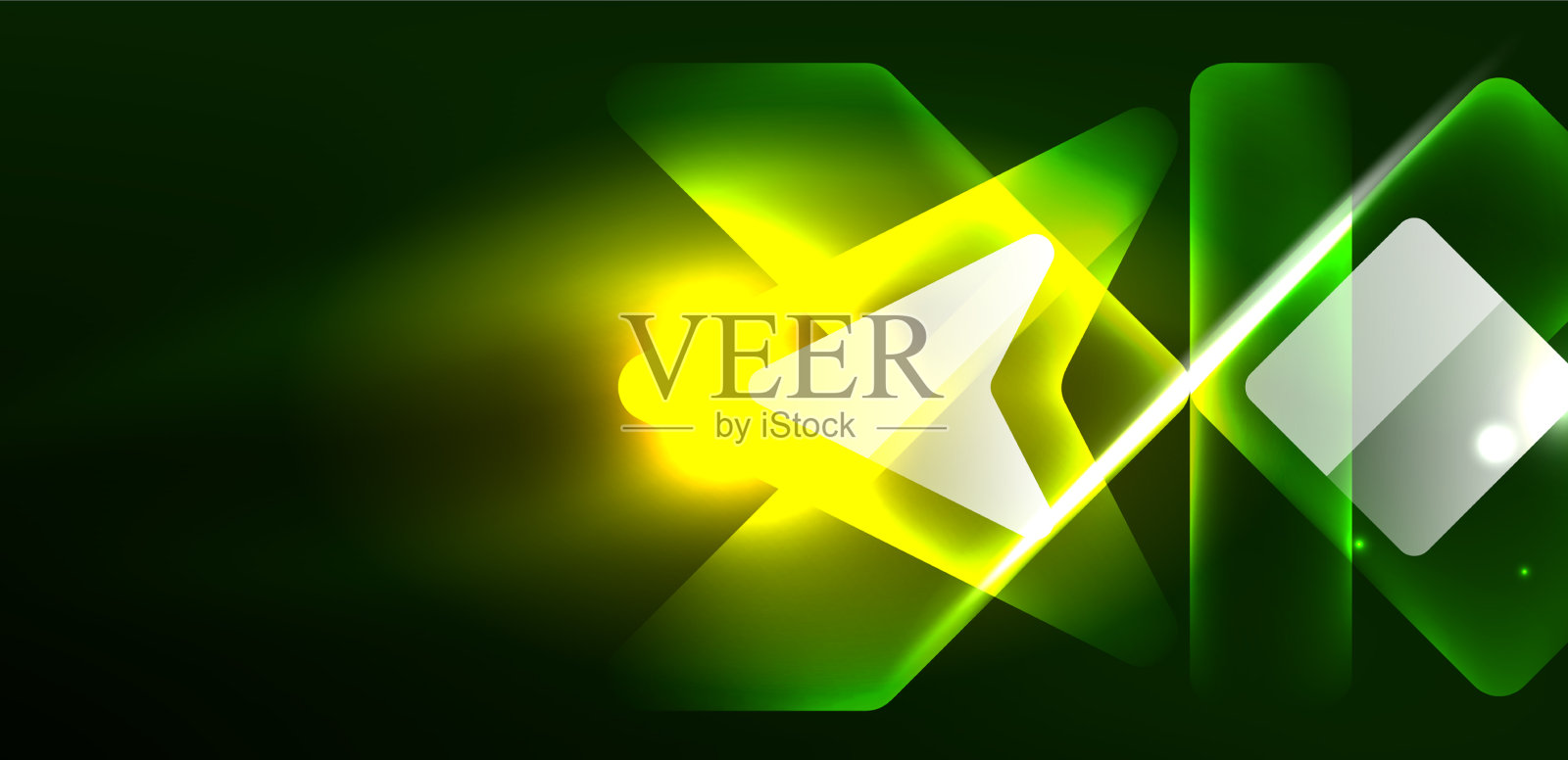 霓虹灯发光的高科技线条和箭头插画图片素材