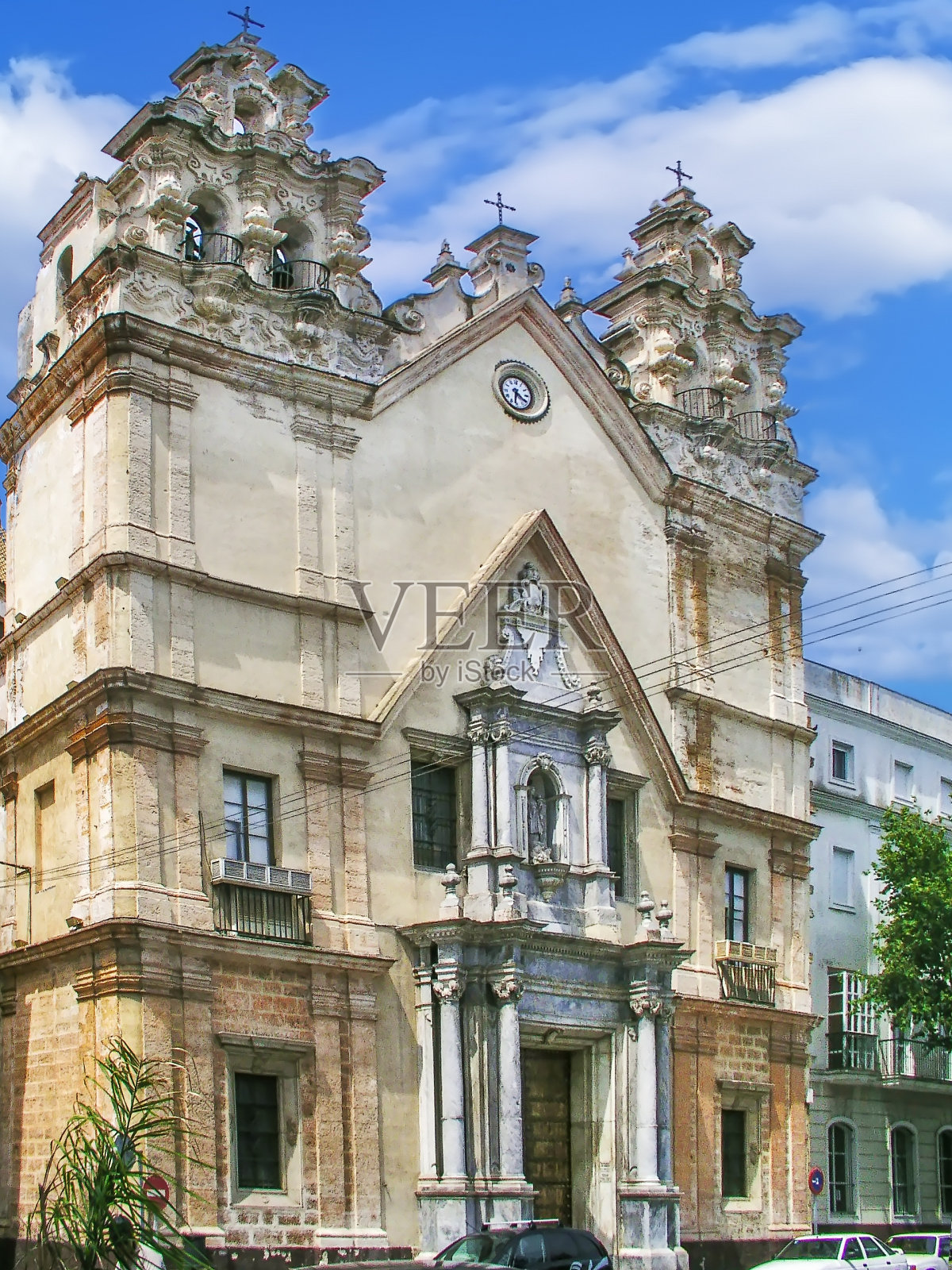 西班牙加的斯卡门圣母教堂照片摄影图片