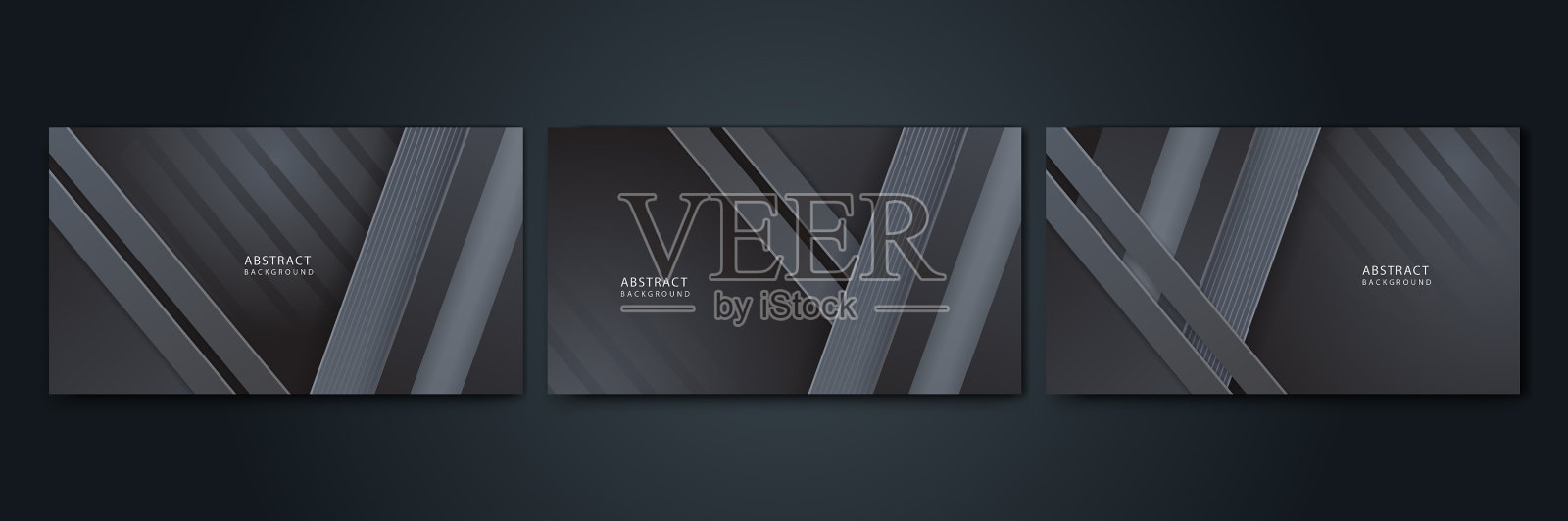 黑色背景上的深灰色线条插画图片素材