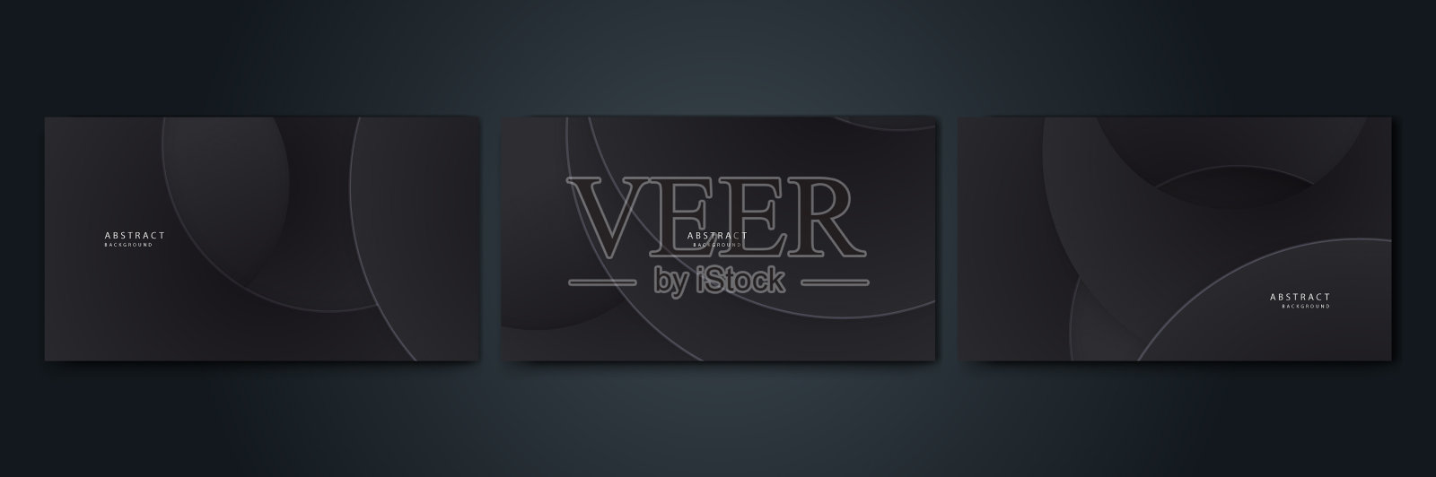 一套优雅的渐变抽象深灰色设计插画图片素材