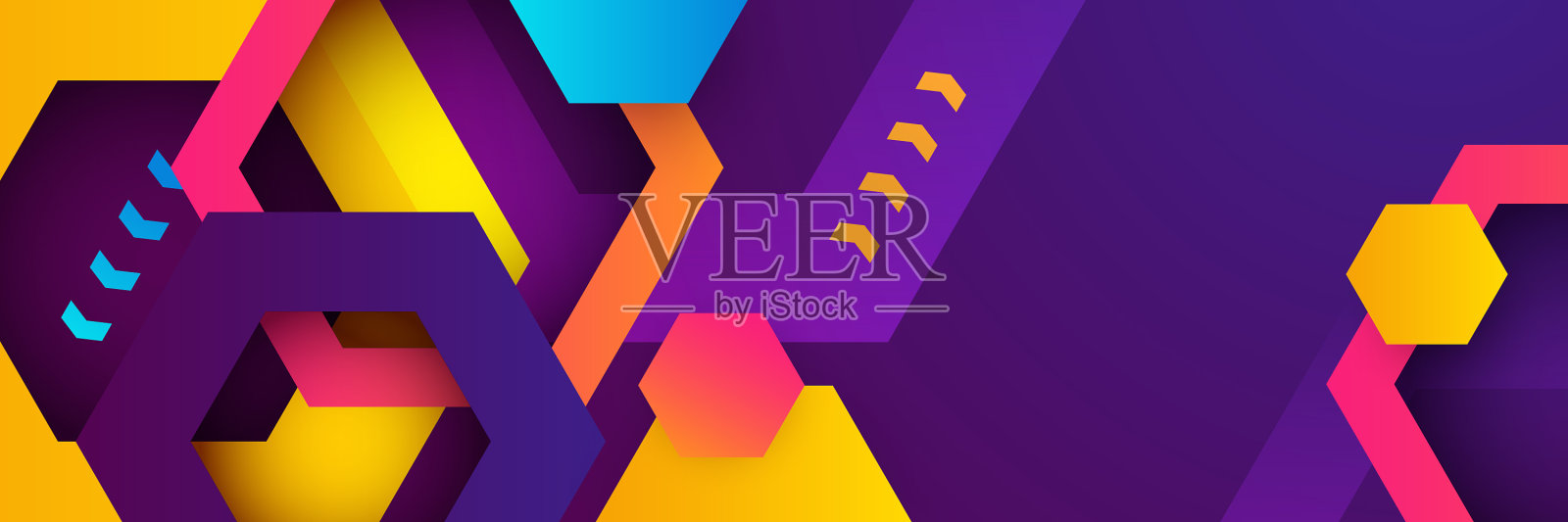 抽象色彩斑斓的几何横幅插画图片素材