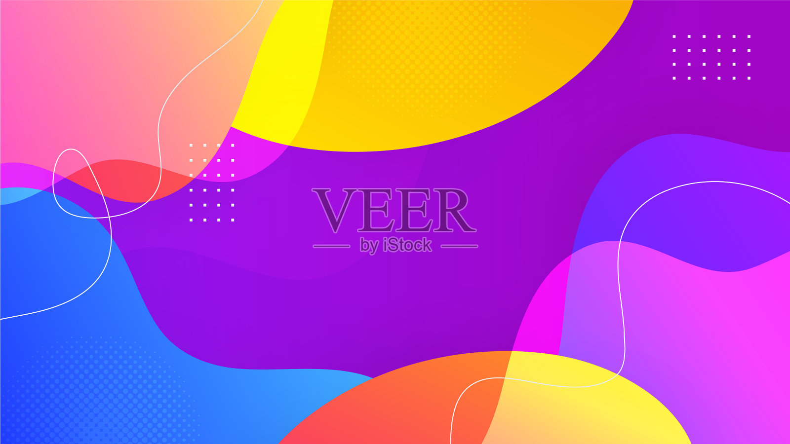 几何抽象背景与丰富多彩的形状插画图片素材