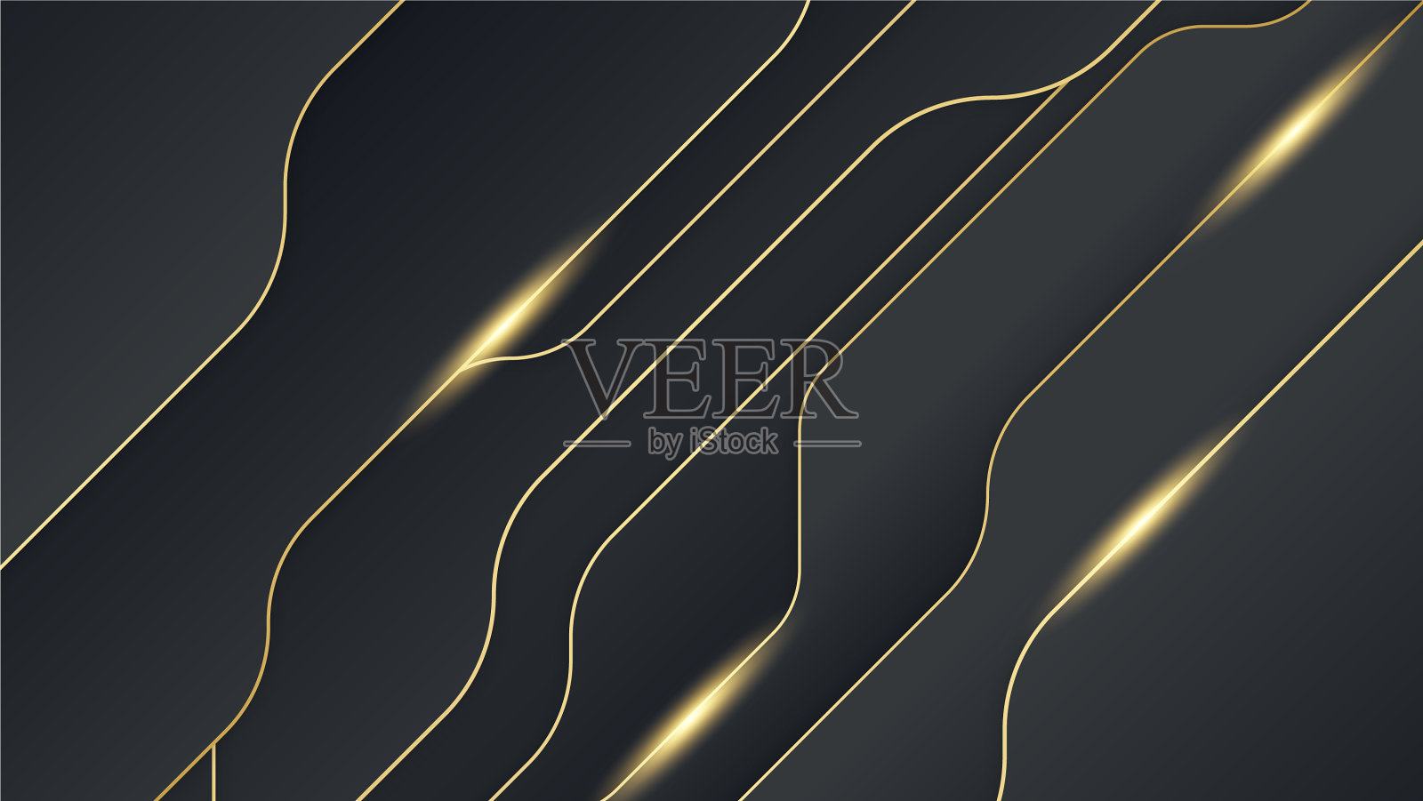 抽象的黑色和金色形状的背景插画图片素材