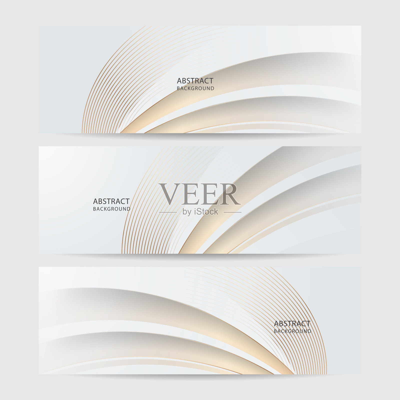 白色背景上抽象柔和的金色线条插画图片素材