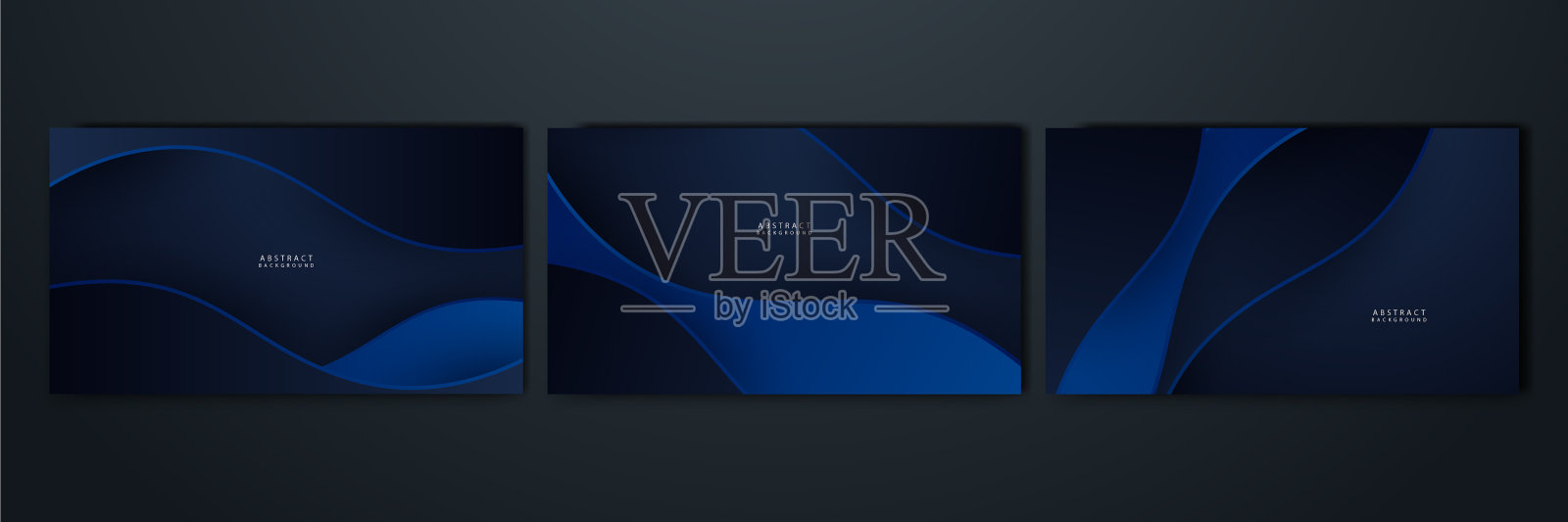 设置动态形状蓝黑色与阴影插画图片素材