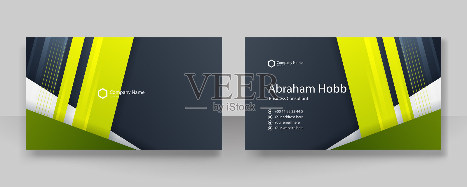 优雅的深蓝色名片模板插画图片素材