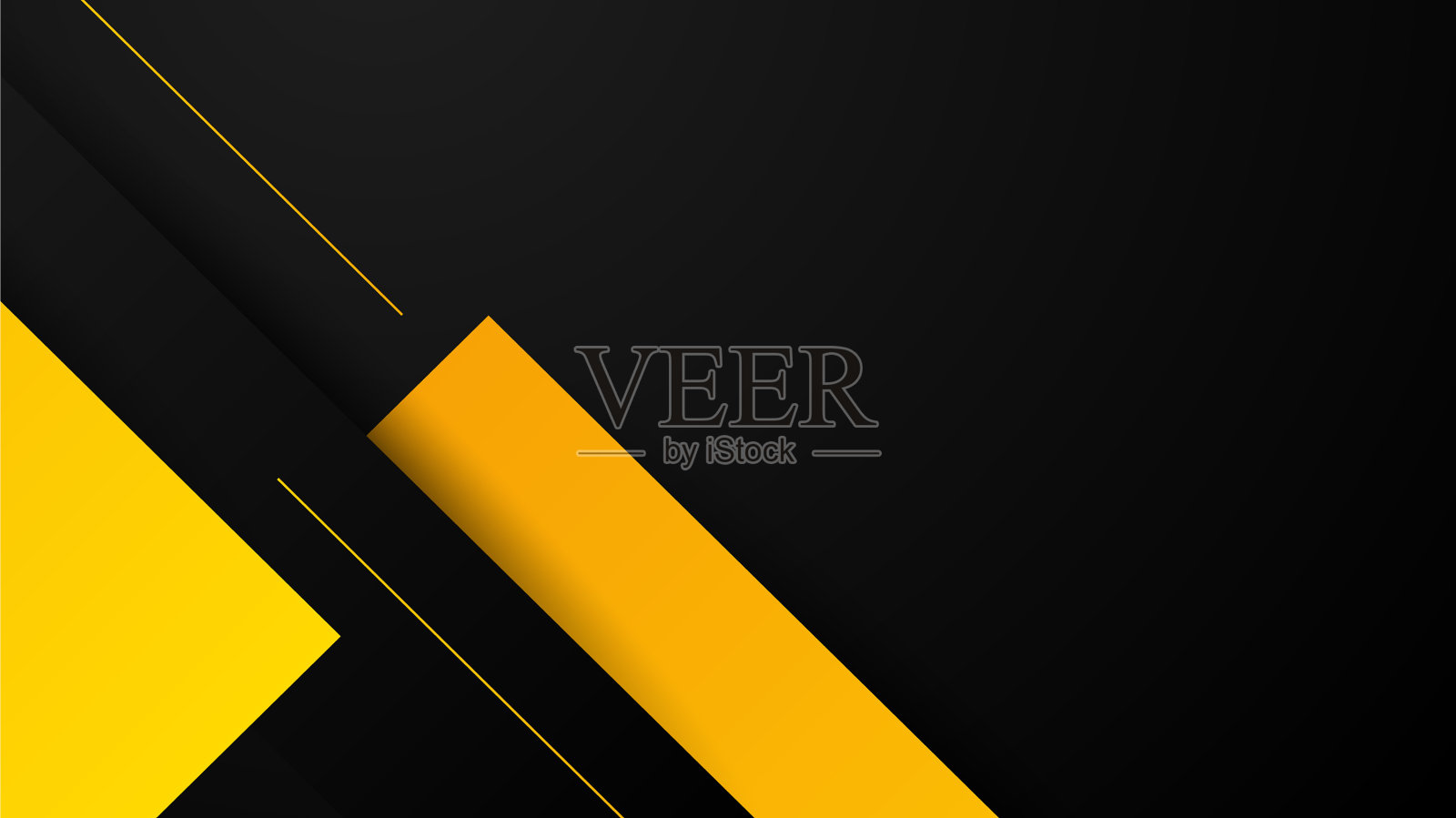 抽象的黄黑色背景与线条插画图片素材