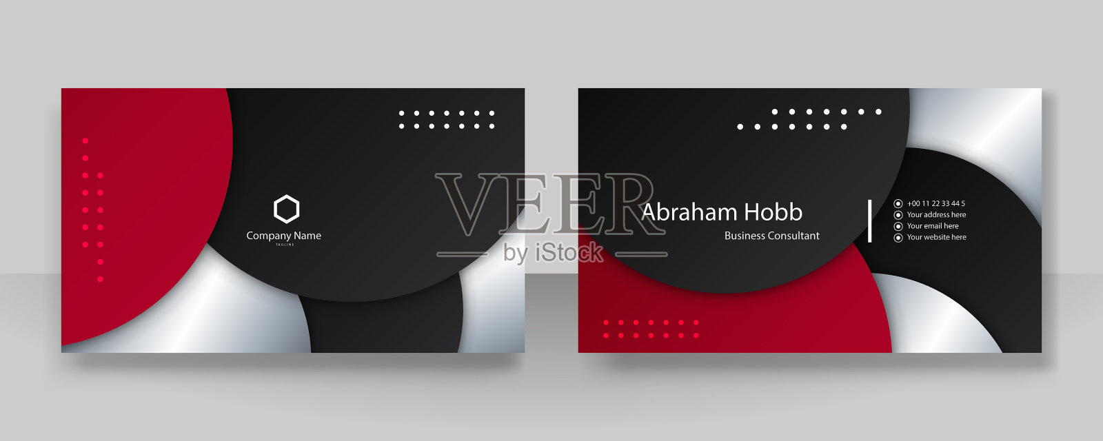 简单的红黑名片插画图片素材