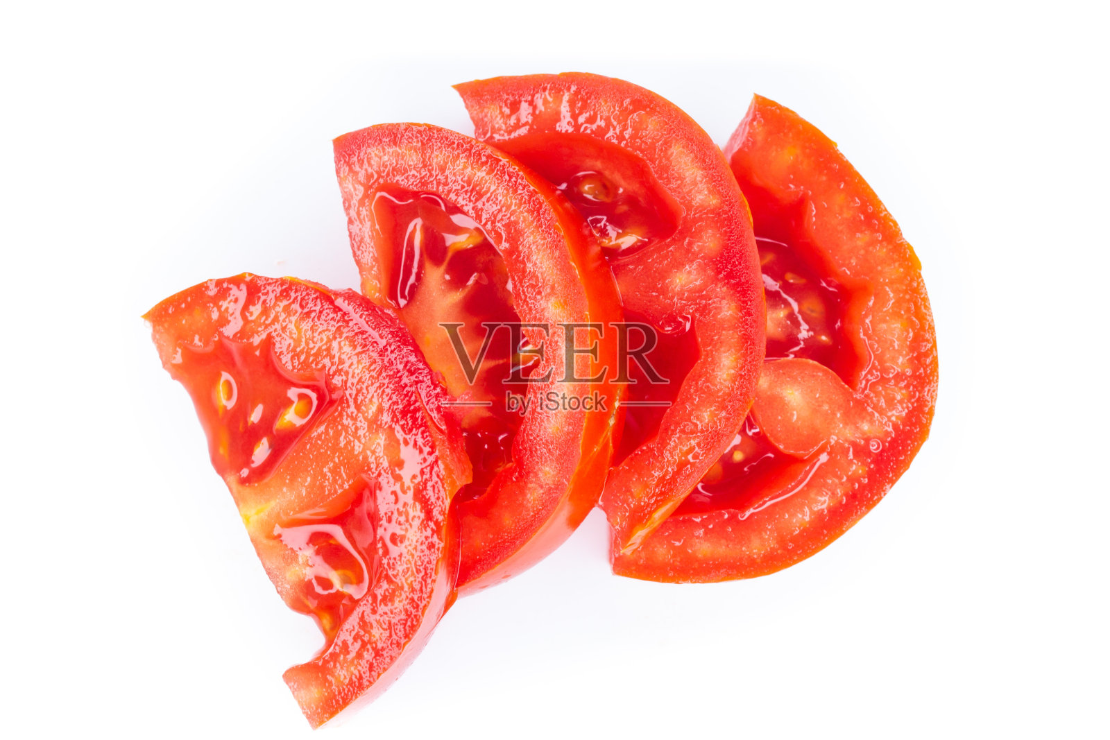 一片孤立在白色背景上的西红柿照片摄影图片