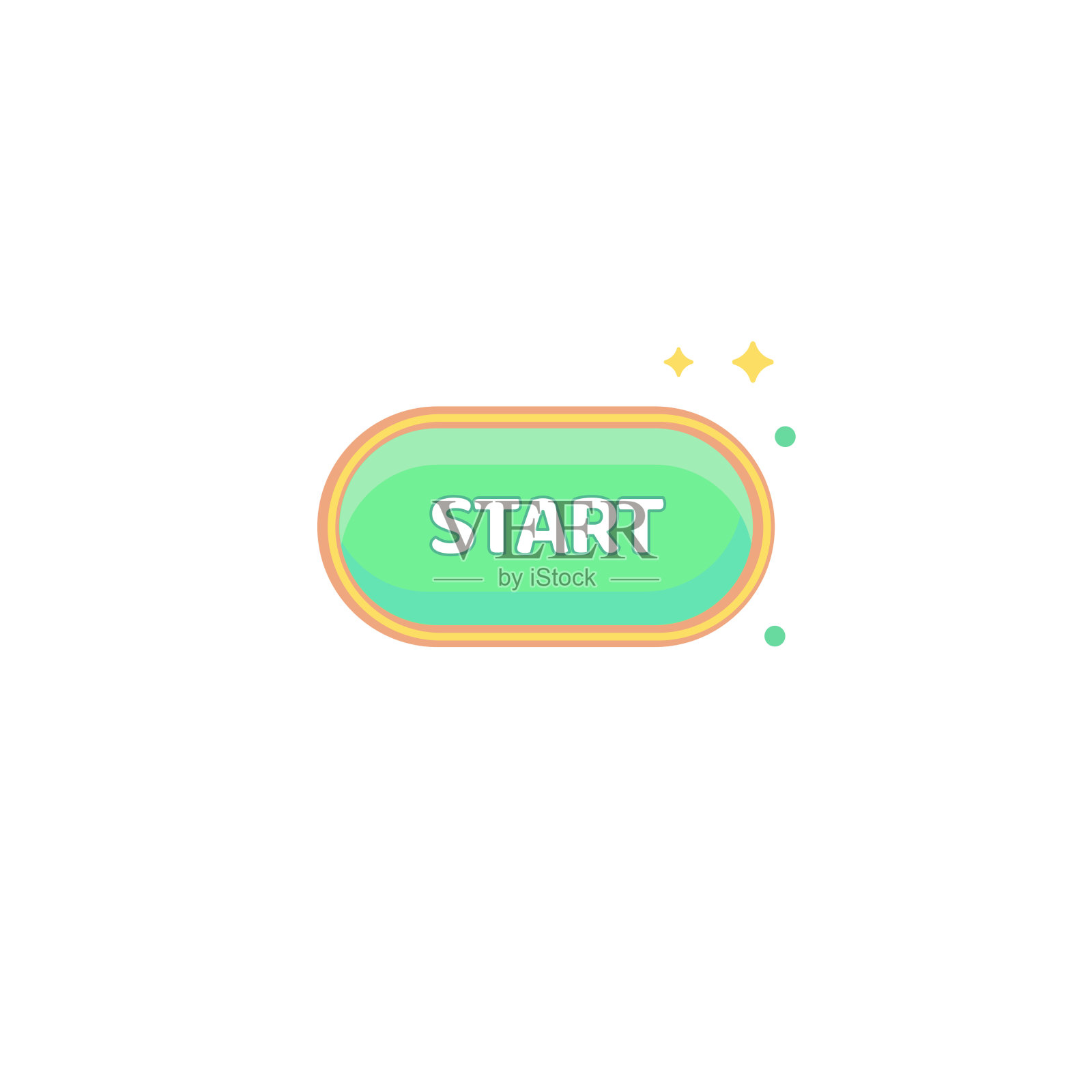 绿色椭圆开始按钮插画图片素材