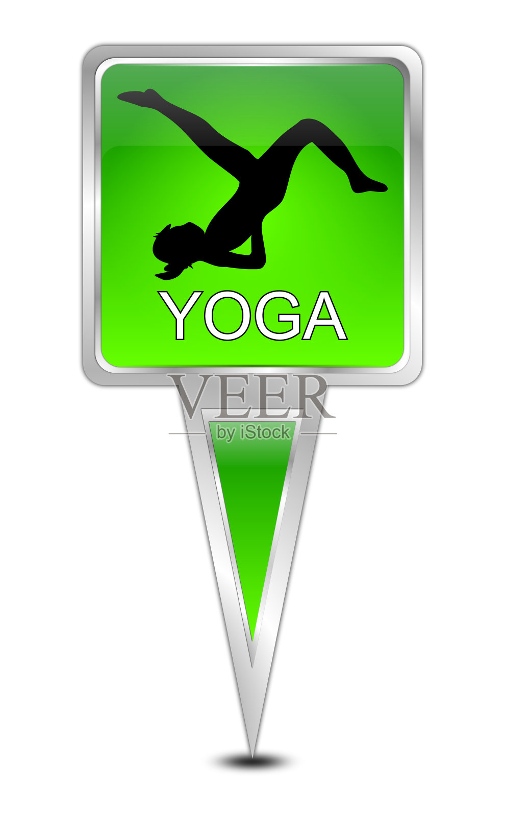 地图指针与瑜伽-插图照片摄影图片