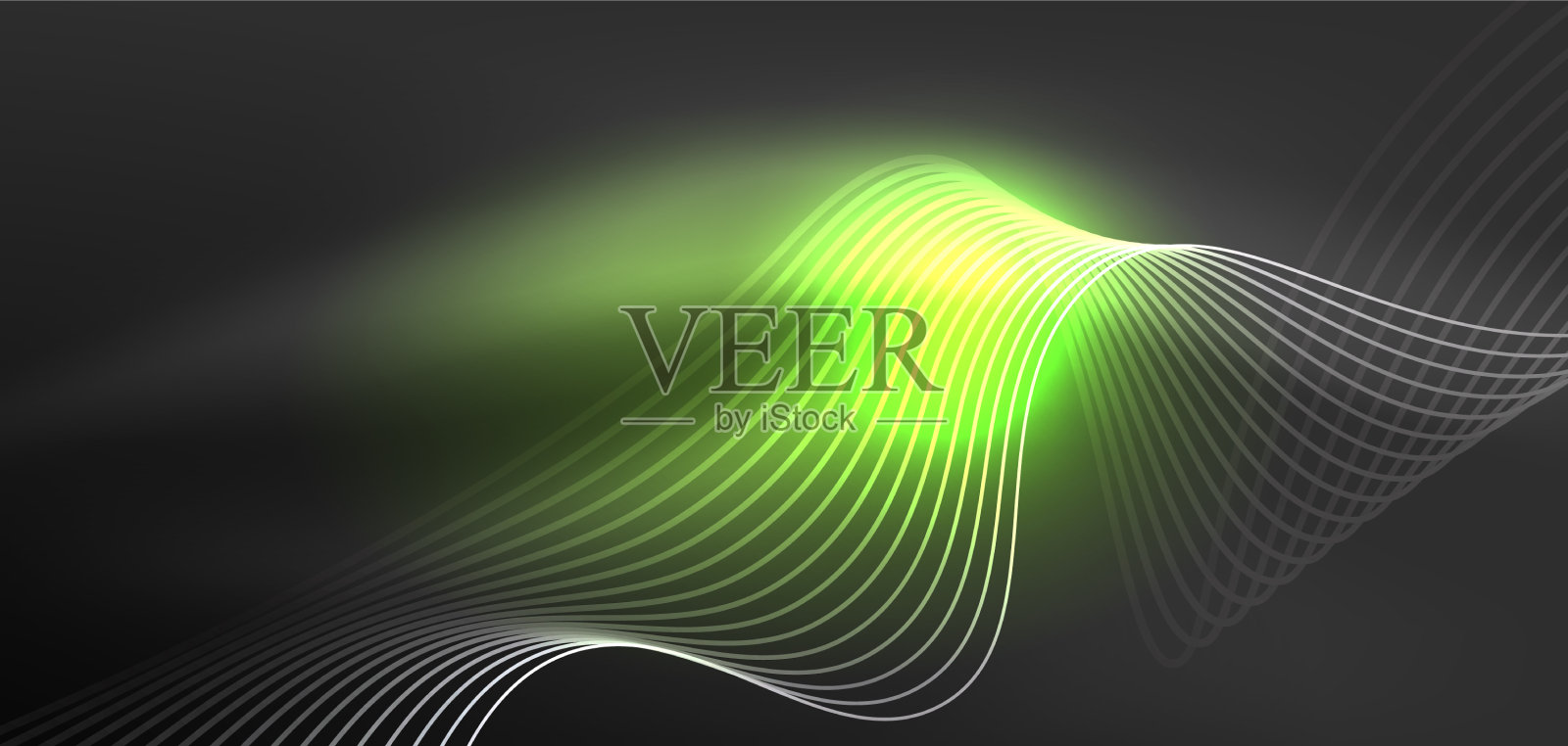 闪亮发光的霓虹灯波或霓虹灯激光秀插画图片素材