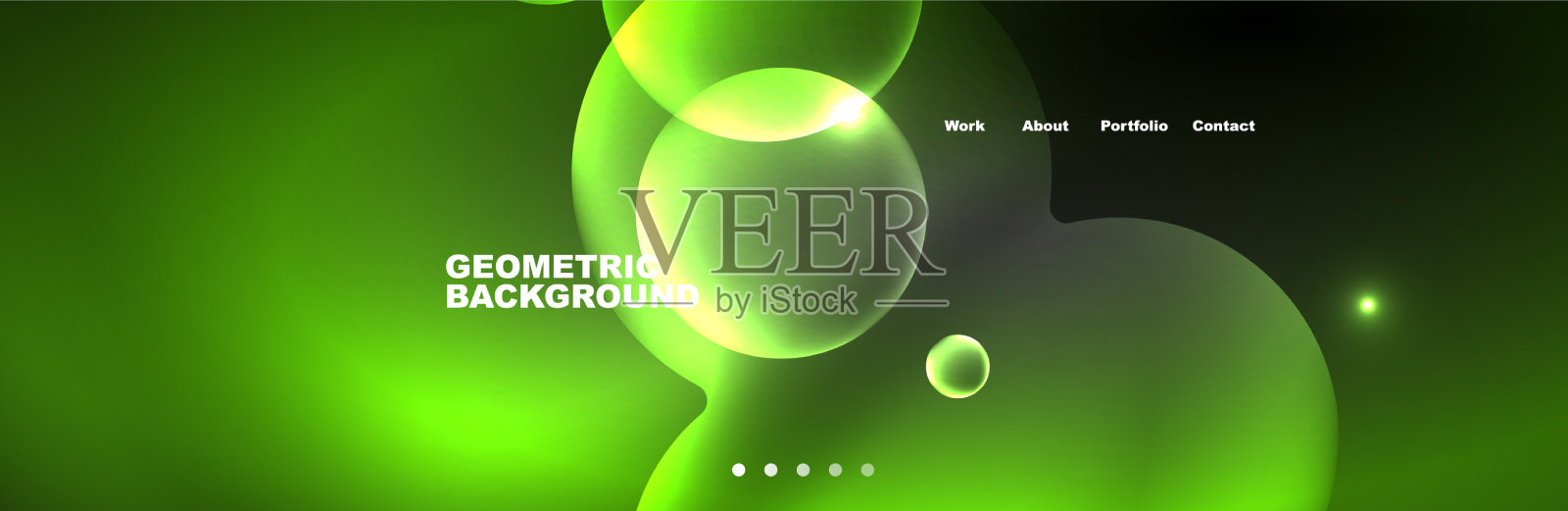 闪亮的霓虹灯圈和泡泡黑暗抽象插画图片素材