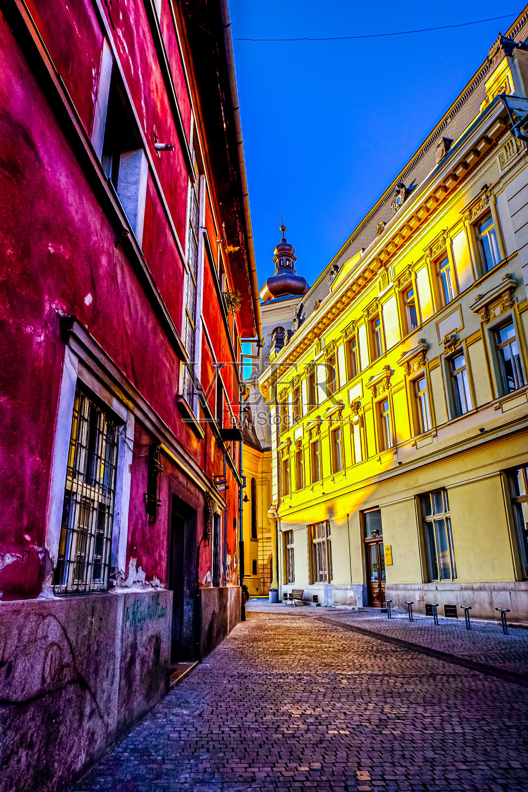 西比乌古城位于罗马尼亚特兰西瓦尼亚，拥有游览欧洲的历史建筑照片摄影图片