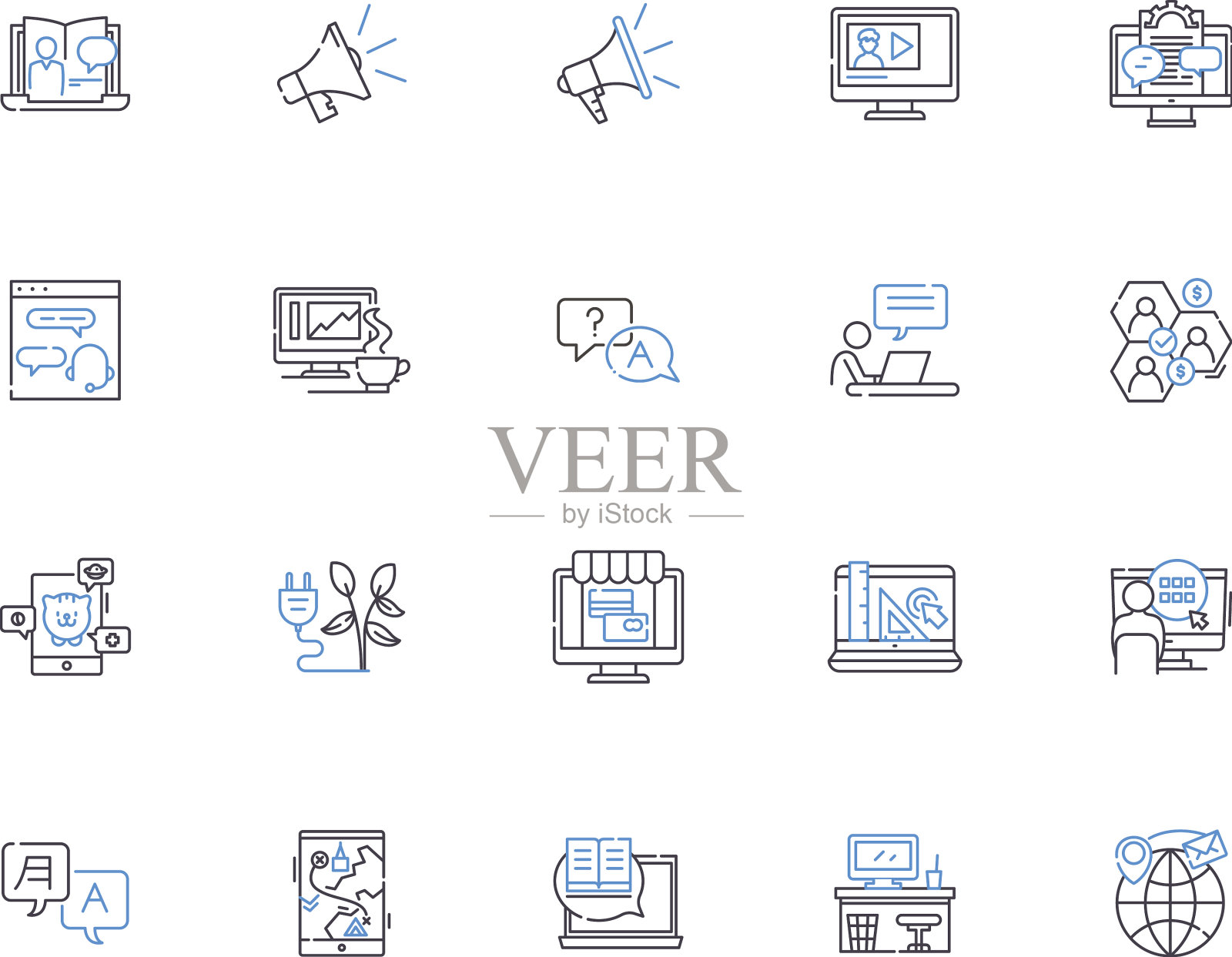 社交媒体概述图标收集社交图标素材