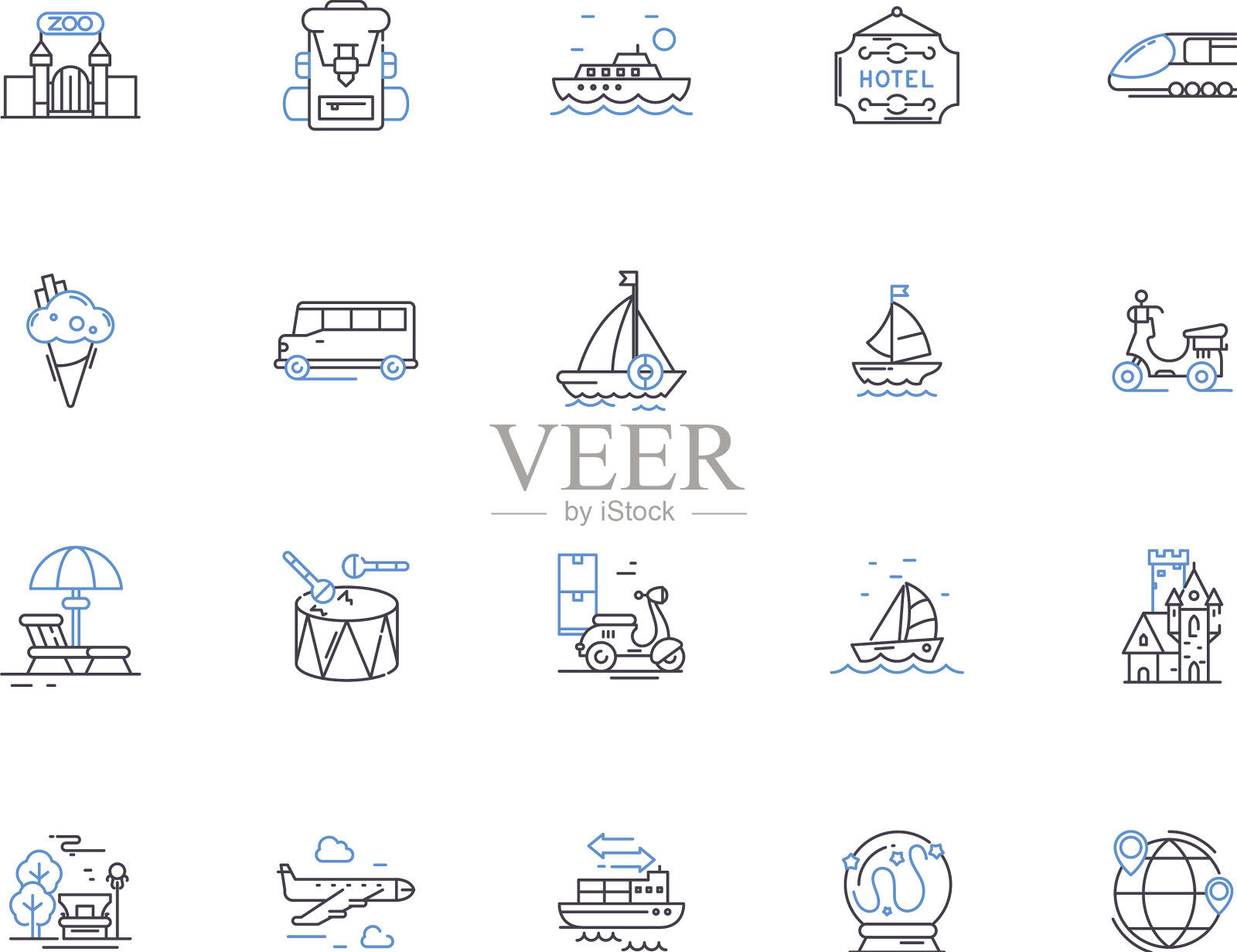 旅游纲要图标收藏之旅之旅图标素材