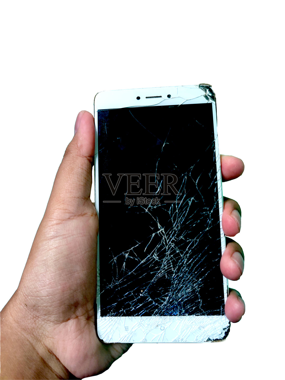 拿着坏掉的手机照片摄影图片