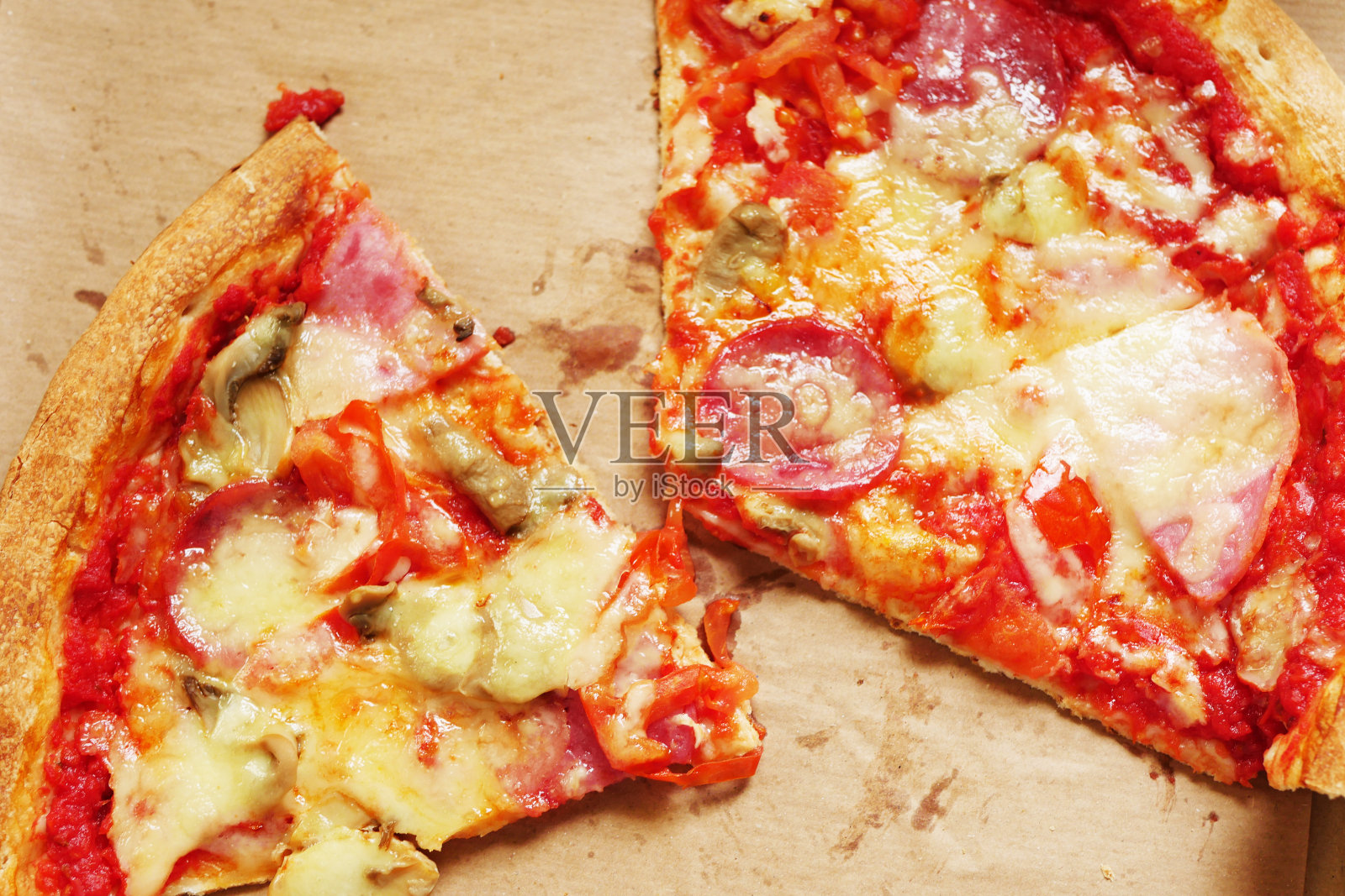 披萨切片俯视图照片摄影图片