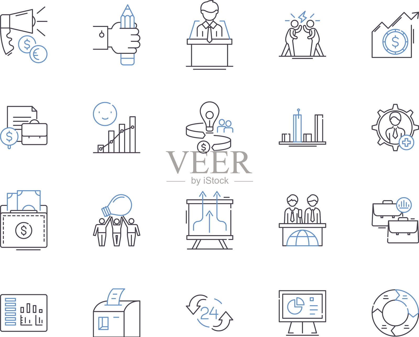 股票交易轮廓图标收集交易图标素材